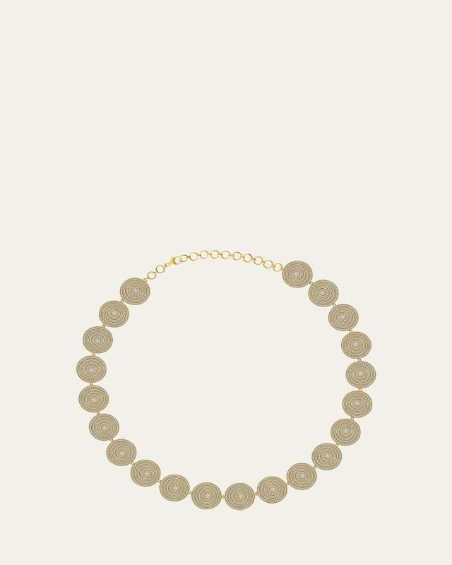 18K Yellow Gold Universum Pave Tennis Necklace with Diamonds